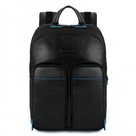 Piquadro backpack for PC and Ipad B2V in black leather CA5575B2V / N