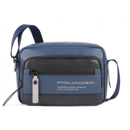 Piquadro Downtown shoulder bag in blue leather CA4863DT / BLU