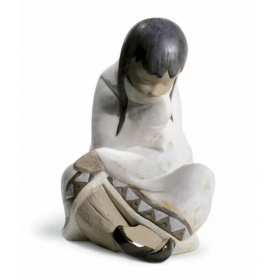 Lladrò Skulptur Eskimomädchen ruht sich aus - 01012541