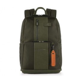 Piquadro fabric backpack Brief green PC holder - CA3214BR / VE