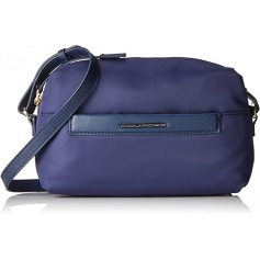 Messenger Piquadro Loire leather and blue fabric BD3967S91 / BLU