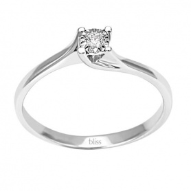Bliss Rugiada valentine ring in white gold and diamond 20069985
