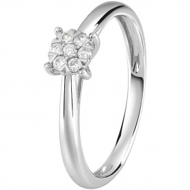 Bliss Caresse solitaire ring with diamonds - 20091725