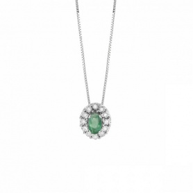 Bliss Regal necklace with Emerald and Diamonds - 20085214