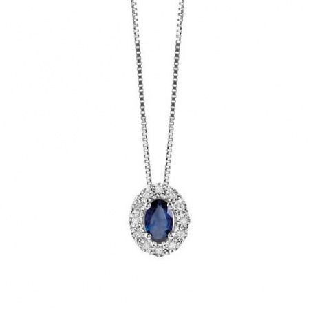 Bliss Regal necklace white gold, sapphire and diamonds 20074152