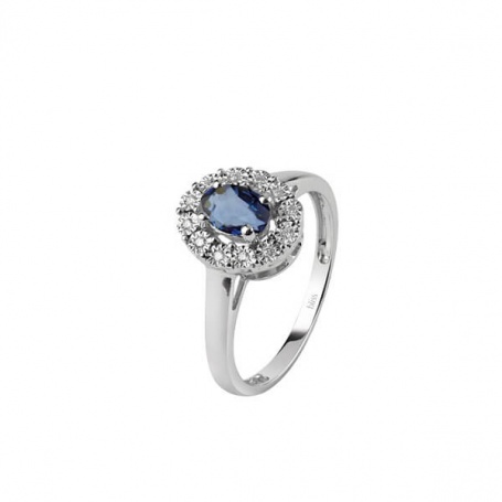Bliss Regal ring white gold, sapphire and diamonds 20074150