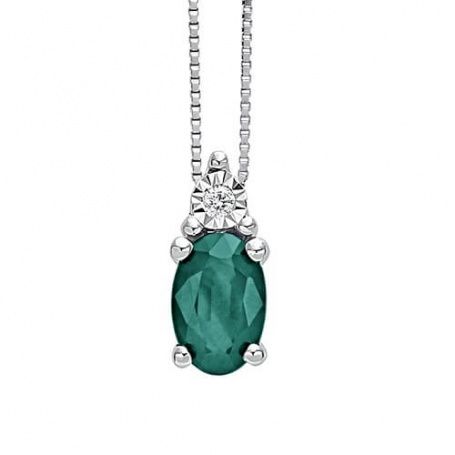 Bliss Rugiada Colors emerald and diamond necklace 20074413