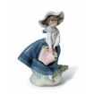 Lladrò Sculpture Girl with bag and flowers - 01005222
