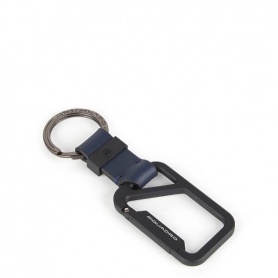 Piquadro PQJ keyring with double blue carabiner