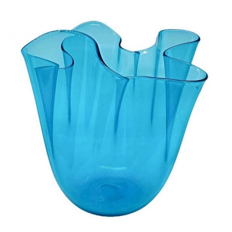 Venini Vase Medium Taschentuch transparent blau 700.02