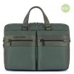 Piquadro Briefcase in recycled Woody fabric green CA5750S117 / VE