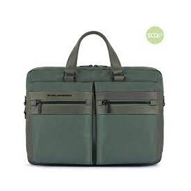 Piquadro Briefcase in recycled Woody fabric green CA5750S117 / VE