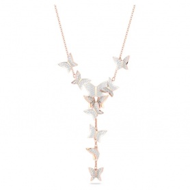 Swarovski Lilia rosè necklace with butterflies and white pavè 5636419
