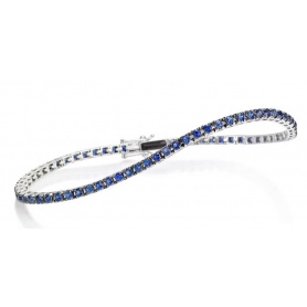 Tennis bracelet white gold and sapphire blue Polello