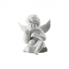 Rosenthal Engel mit Eule aus weißem Porzellan
