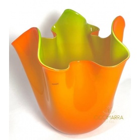 Venini large orange and green handkerchief vase 700.00