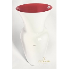 Venini Vase Limited Edition Opaline white inside red