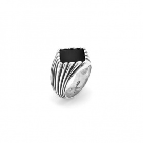 Giovanni Raspini men's ring striped with Onyx GR11316