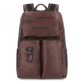 Piquadro dark brown leather backpack Harper CA3349AP / TM line
