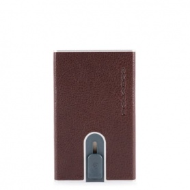 Piquadro Blue Square Special compact wallet dark brown