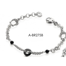 Ananda bracelet in silver with hematite and onyx A-BR275B