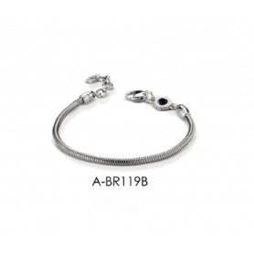 Ananda Armband aus silbernem Schlangenglied mit Onyx A-BR3119B