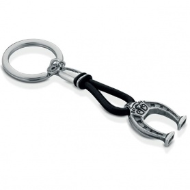 Ananda man keyring in silver and horseshoe A-PC18N