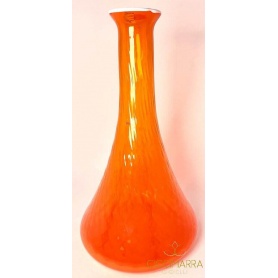Vase Venini Monofiore Reticoli groß Orange und weißer Faden 100.54
