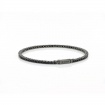 UnoaErre tennis bracelet in burnished silver with black stones