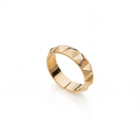 UnoaErre Ring aus vergoldeter Bronze mit Nieten – 1AR1993