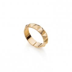 UnoaErre Ring aus vergoldeter Bronze mit Nieten – 1AR1993