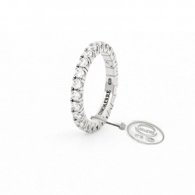 Unoaerre maxi circular eternity ring in silver with zircons