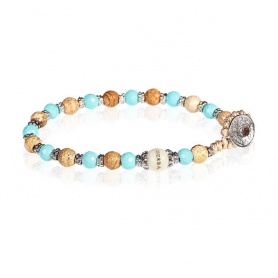 Gerba LAB52 men's bracelet with turquoise and little town