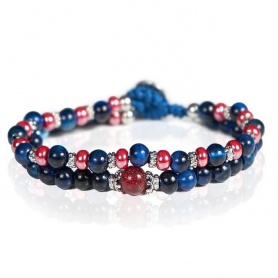 Gerba Double Wile06 blue and red bracelet, stones and murrine