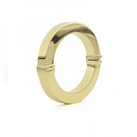 Unoaerre square rigid bracelet in gilded bronze