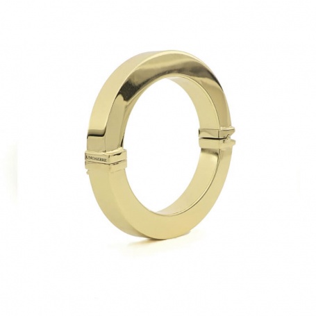 Unoaerre square rigid bracelet in gilded bronze