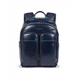 Piquadro Blue leather backpack Blue Square line CA5574B2V / BLU