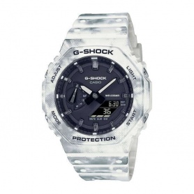 Casio G-Shock Weiß Silber Herrenuhr GAE-2100GC-7AER