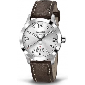 Eberhard Aiglon Grande Taille Uhr aus silbernem Leder - 41030CP