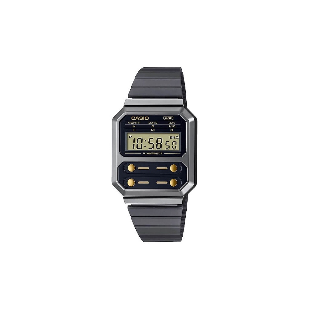 Casio Vintage Rectangular Black Watch A100WEGG-1A2EF Digital