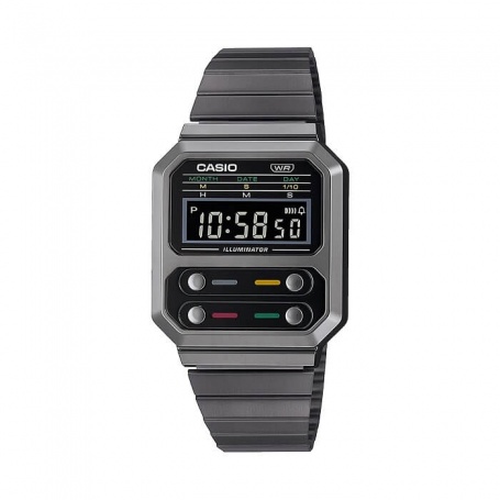 Casio Vintage Rectangular Black Digital A100WEGG-1AEF Watch