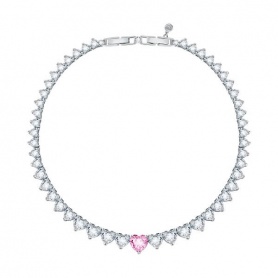 Chiara Ferragni Infinity Love Halskette mit weißen und rosa Herzen J19AUV02