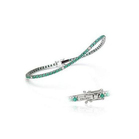 Tennis Bracelet Crieri Icon Lucciole in gold with emeralds and diamonds 1,35ct