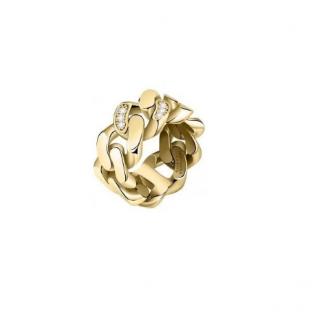 Chiara Ferragni Bossy Chain ring with golden chain with zircons