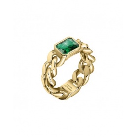 Chiara Ferragni Bossy Chain ring with green chain J19AUW35