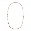 Bronzallure-Halskette mit mehrfarbigen Natursteinen WSBZ01621
