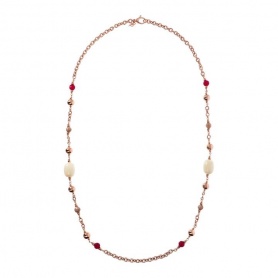 Bronzallure-Halskette mit mehrfarbigen Natursteinen WSBZ01621