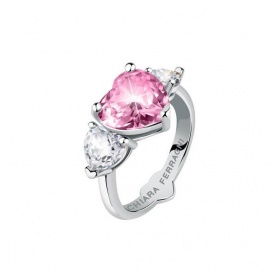 Chiara Ferragni First Love Ring, weiße und rosafarbene Herzen J19AUV33