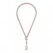 Bronzallure rosé Y necklace with white baroque pearl WSBZ0690