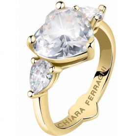 Chiara Ferragni First Love golden ring with zircons J19AUV32